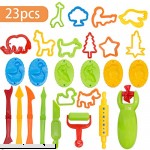 Yansion Dough Tool Clay Dough Tools Kit 23 Pieces with Molds Cutters Rollers Animal Shapes  B07MBSB56W